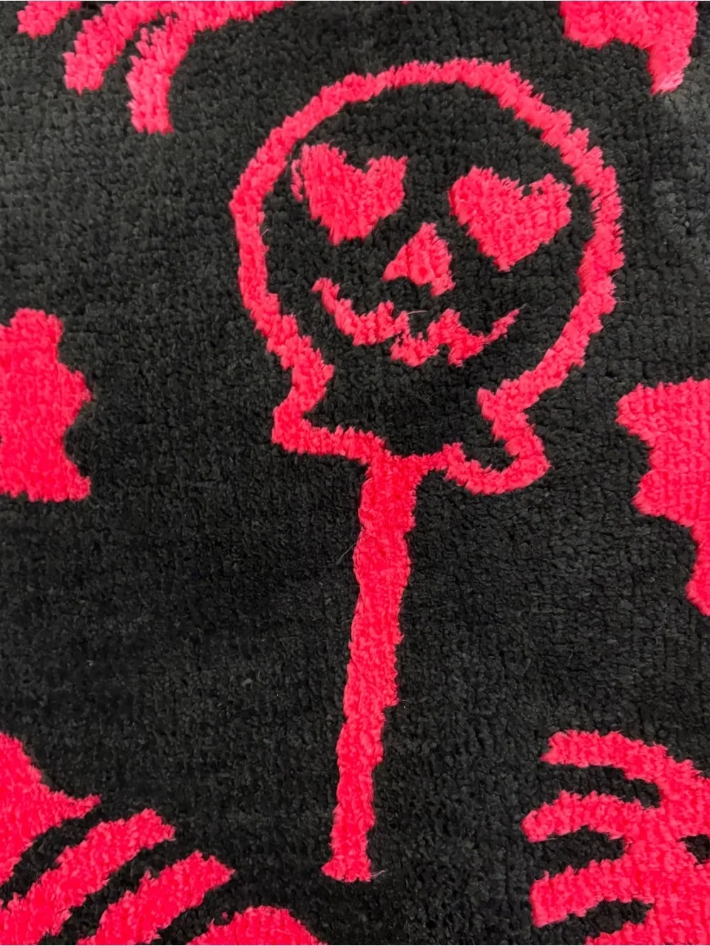 Betsey Johnson Halloween Candy Bath Mat Spider Accent Rug Pink & Black Spiderweb